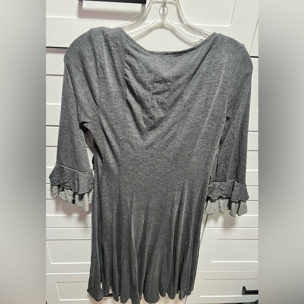 Chris McLaughlin Gray Pullover Stretch 3/4 Sleeve Shift Dress (MB1) - Picture 2 of 10